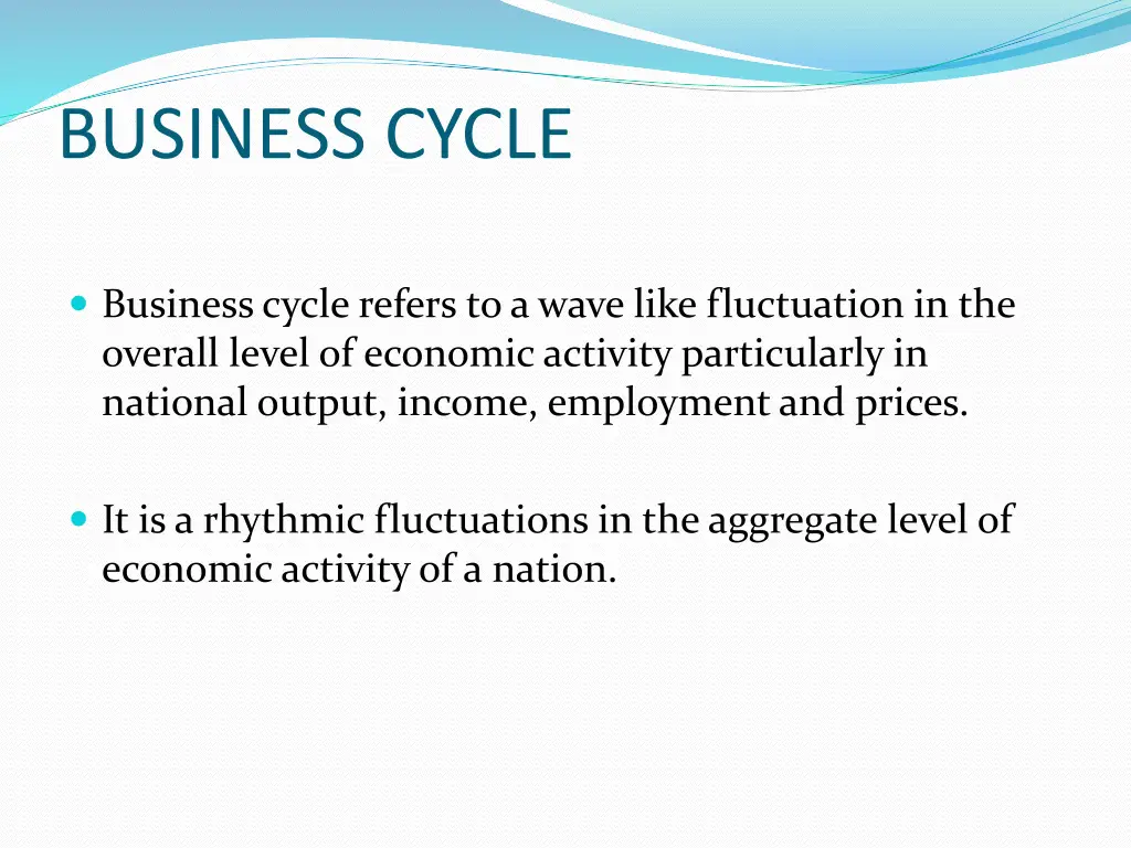 business cycle