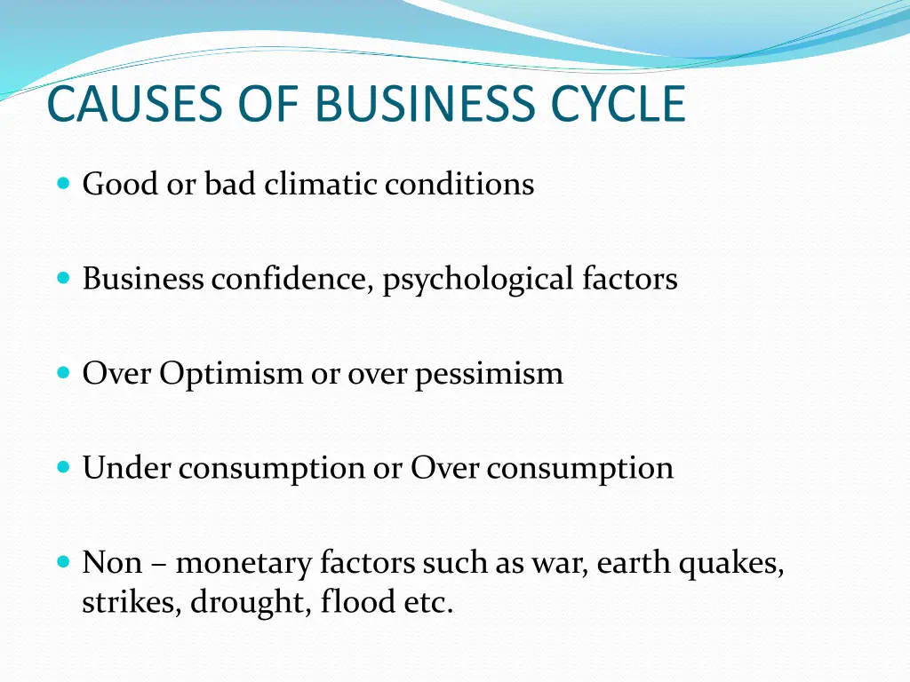 causes of business cycle