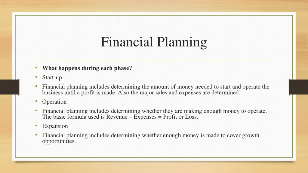 financial planning
