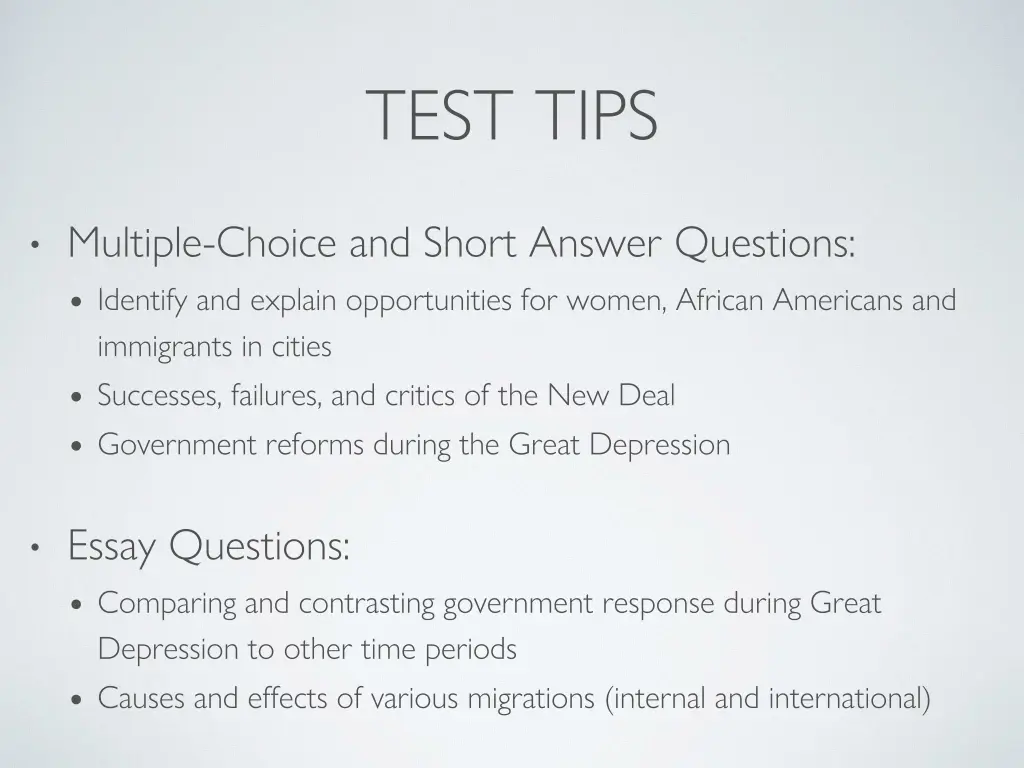 test tips