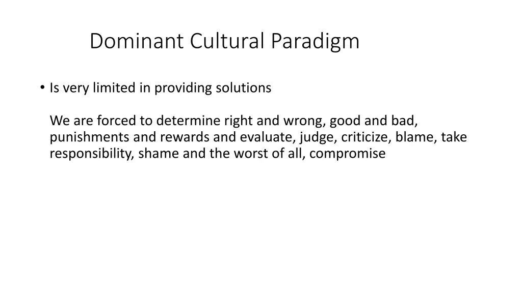 dominant cultural paradigm