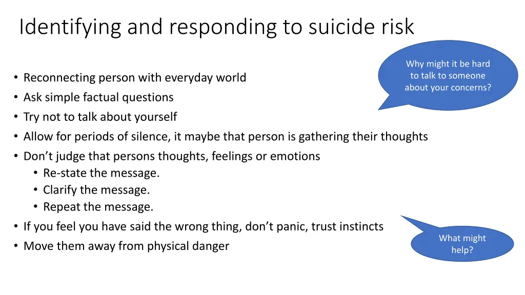 identifying and responding to suicide risk