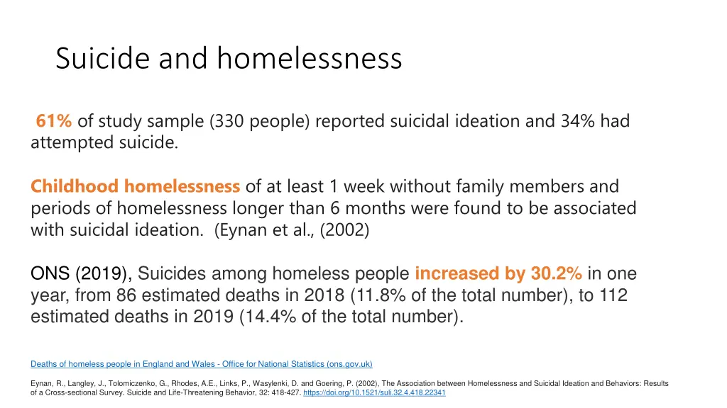 suicide and homelessness