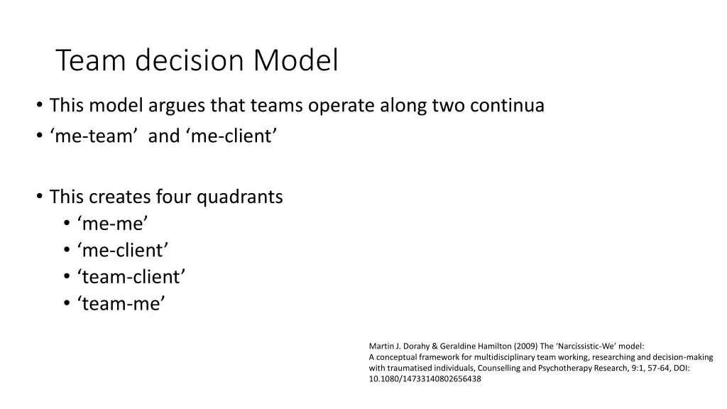 team decision model