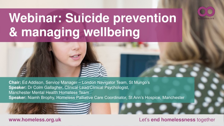 webinar suicide prevention managing wellbeing