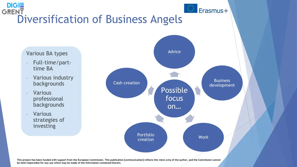 diversification of business angels