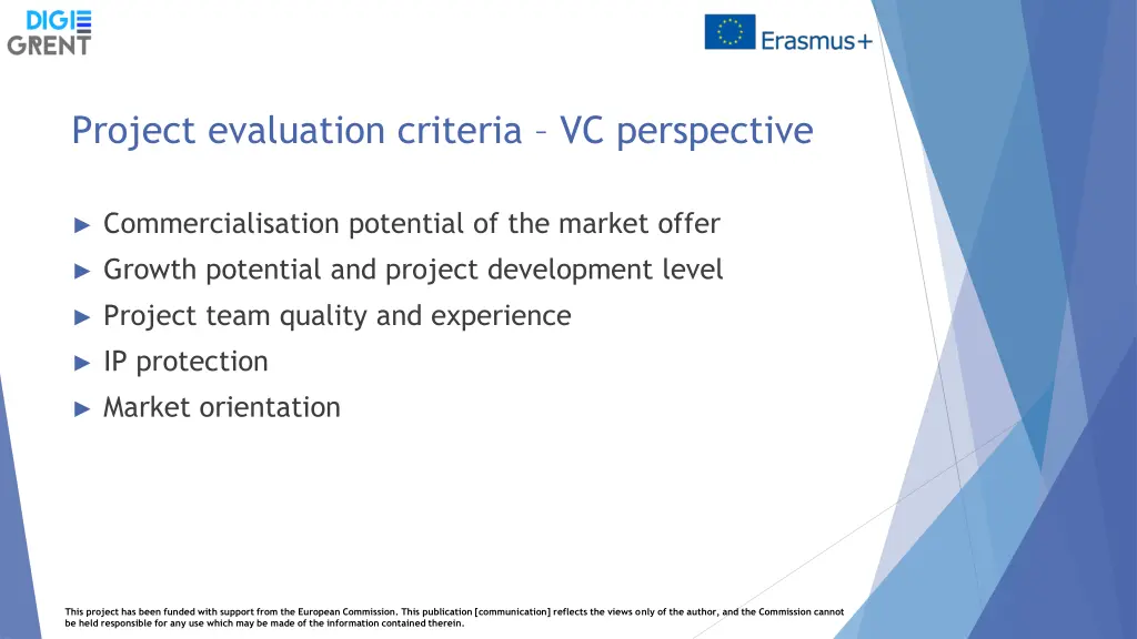 project evaluation criteria vc perspective