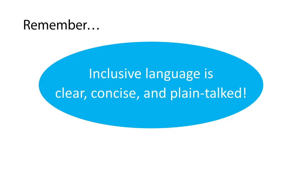 inclusive language is clear concise and plain