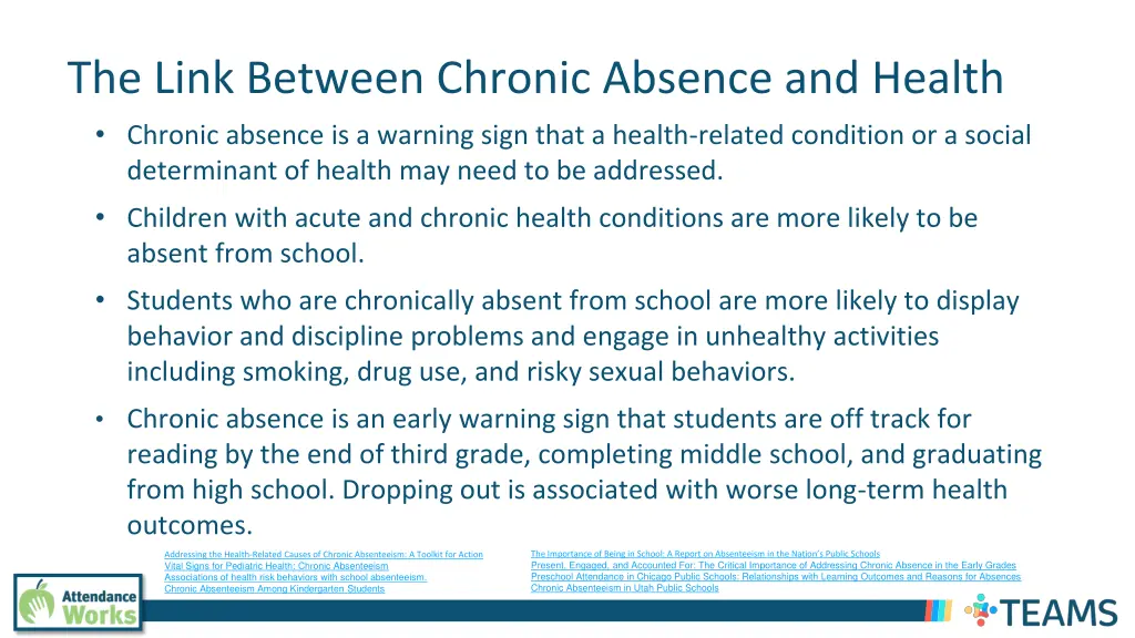 the link between chronic absence and health