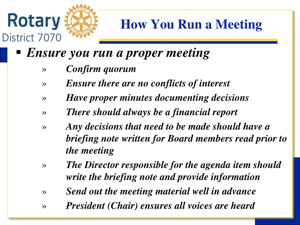 how you run a meeting