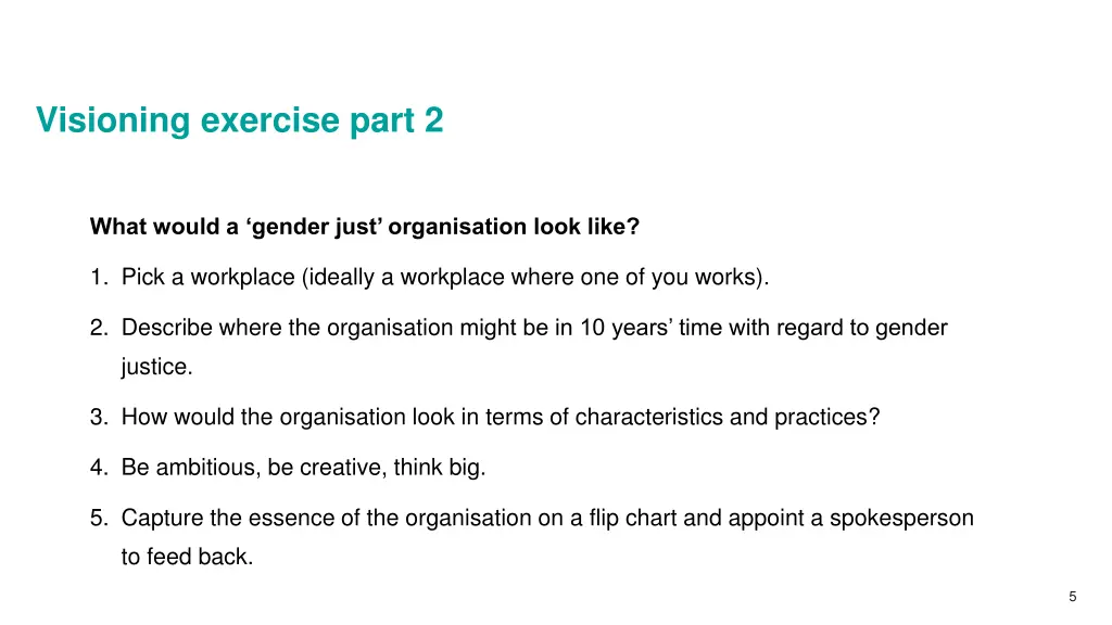 visioning exercise part 2