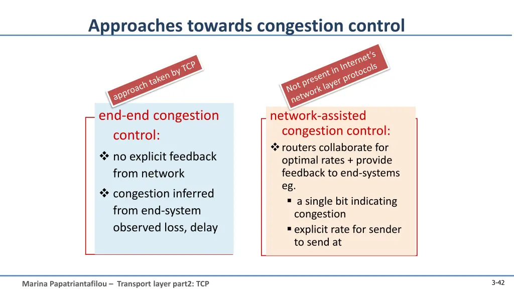 approaches towards congestion control