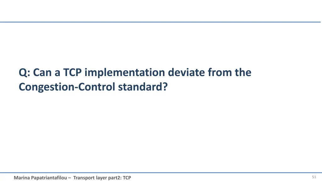 q can a tcp implementation deviate from