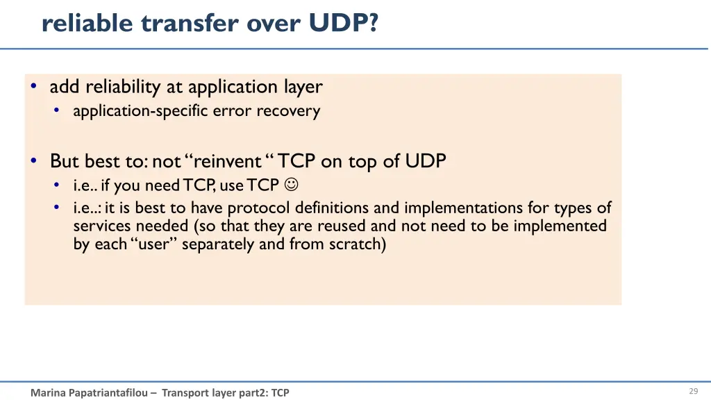 reliable transfer over udp