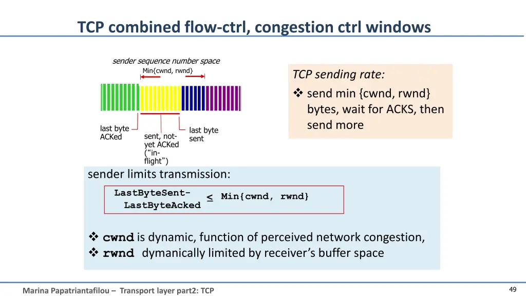 tcp combined flow ctrl congestion ctrl windows