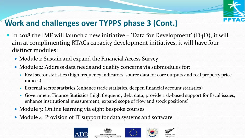 work and challenges over typps phase 3 cont
