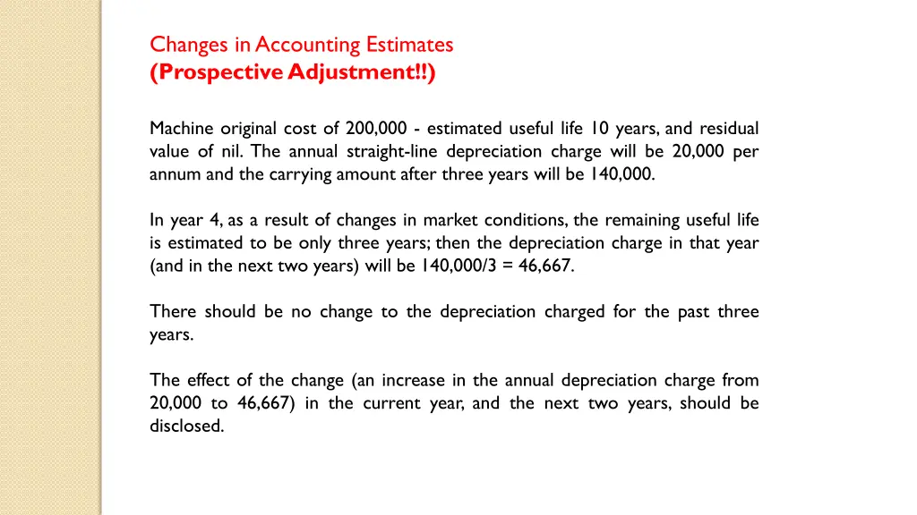 changes in accounting estimates prospective