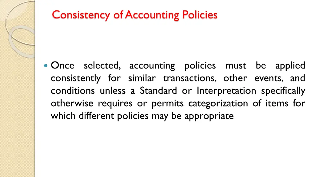 consistency of accounting policies