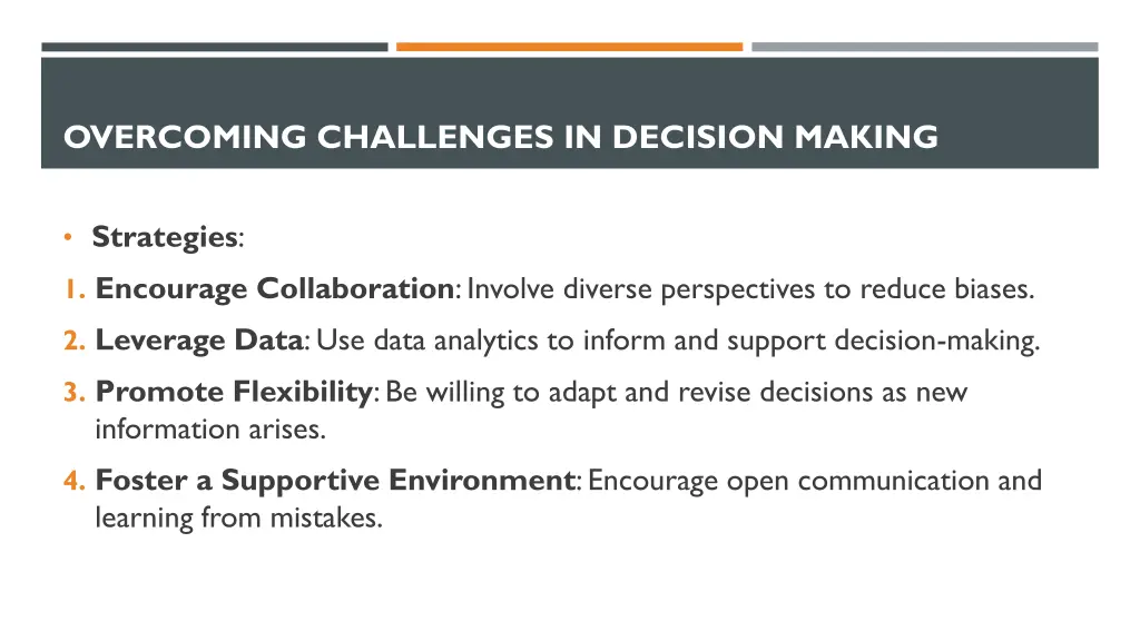 overcoming challenges in decision making