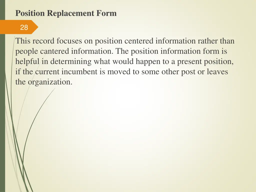 position replacement form