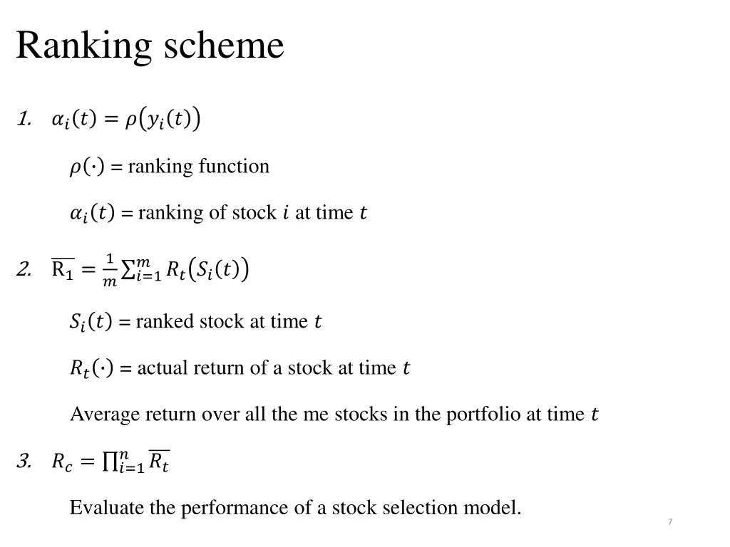 ranking scheme
