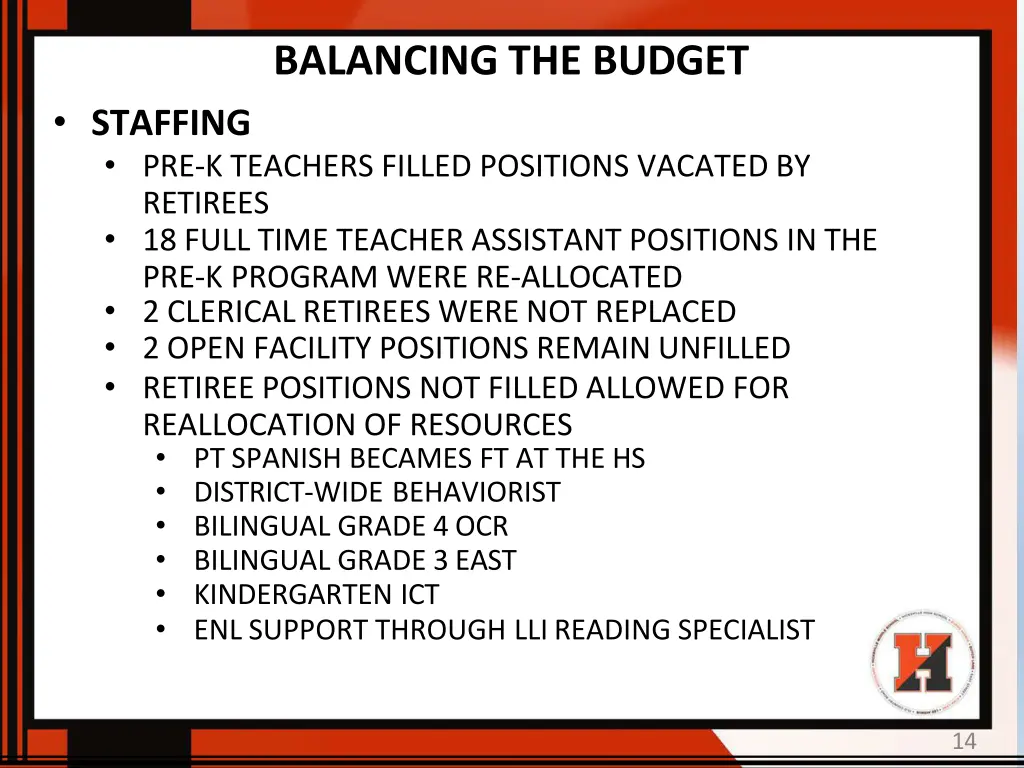 balancing the budget