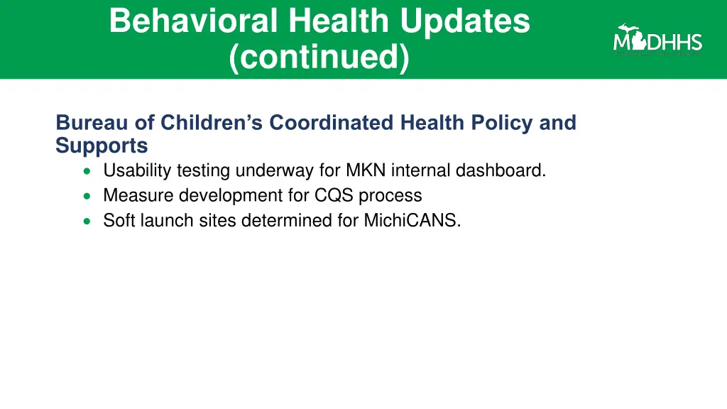 behavioral health updates continued 1