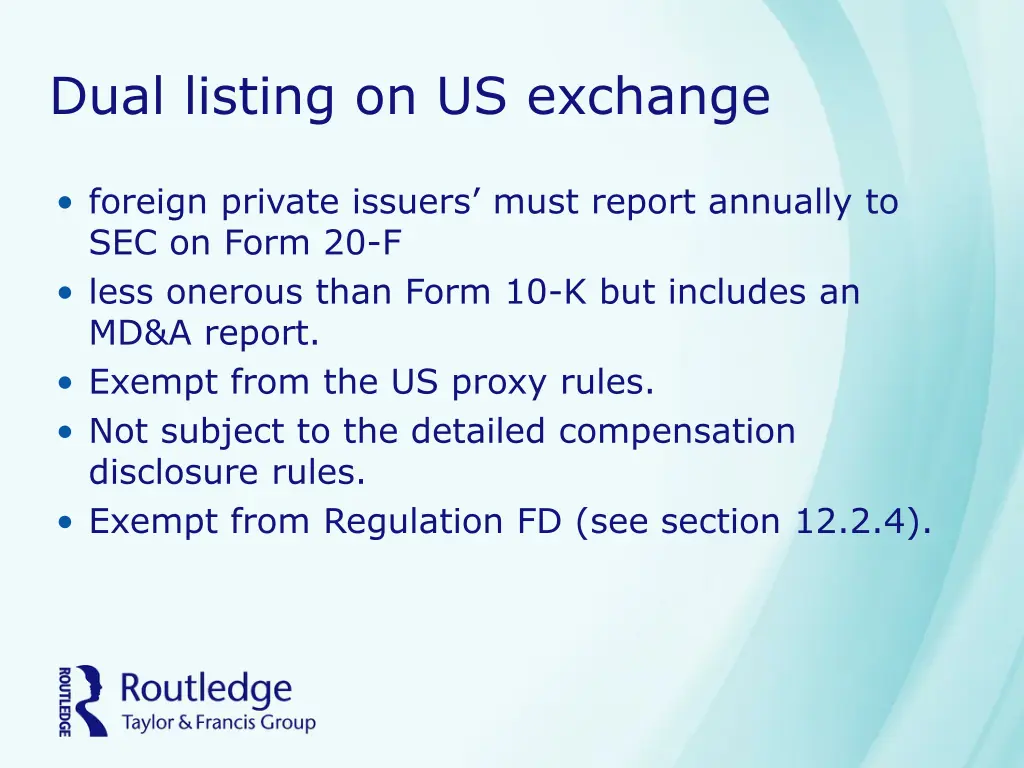 dual listing on us exchange