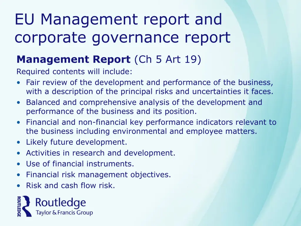 eu management report and corporate governance