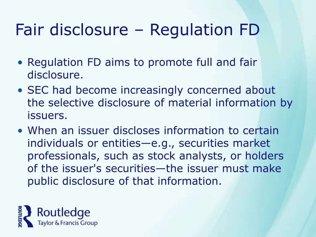fair disclosure regulation fd