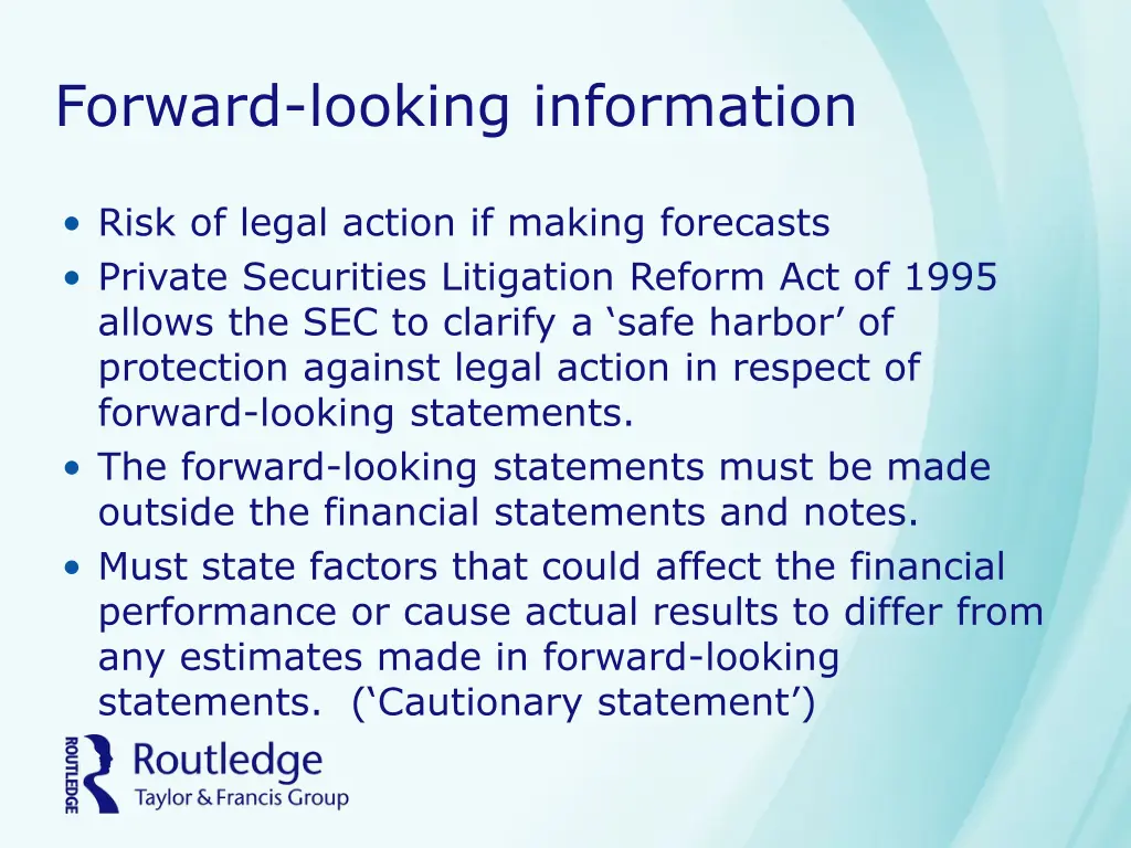 forward looking information