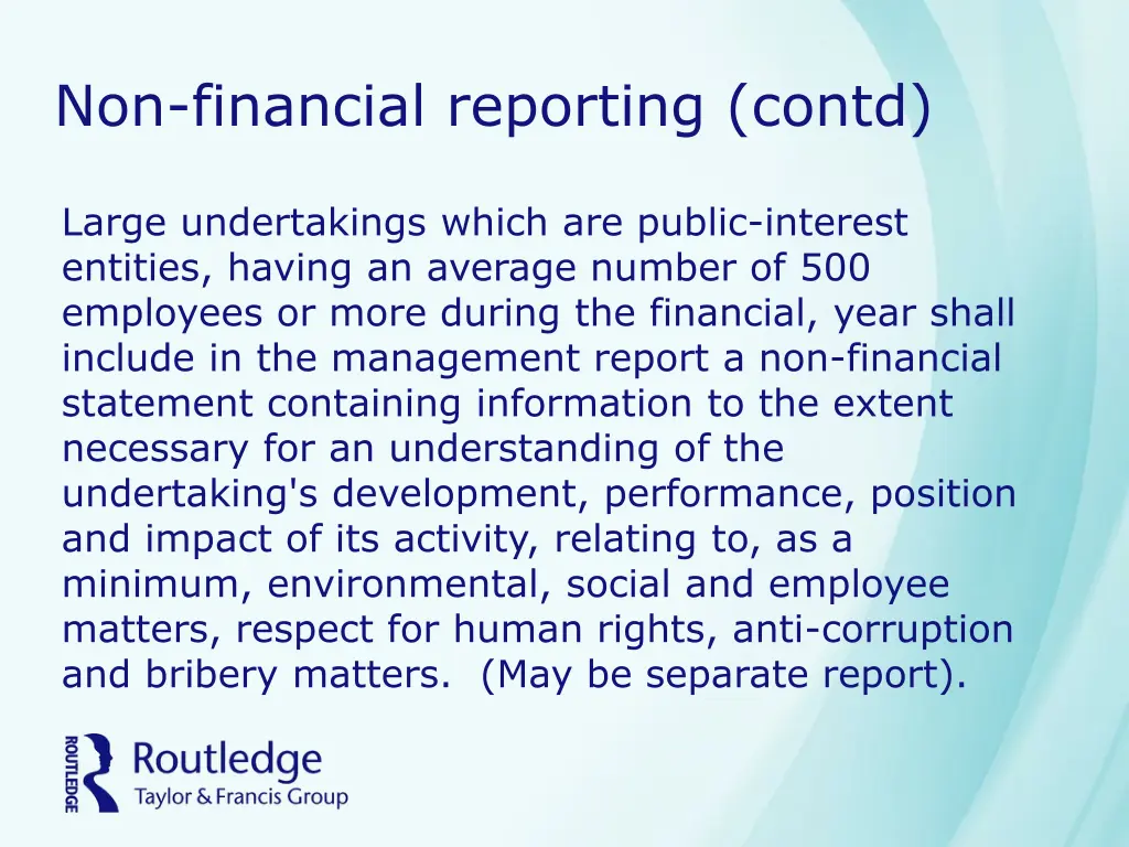 non financial reporting contd