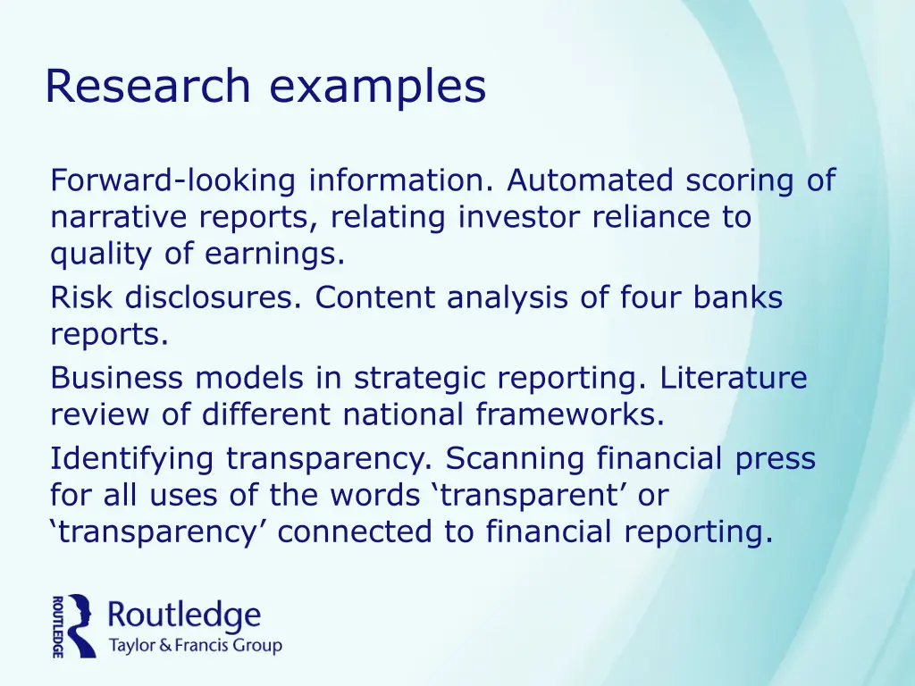 research examples