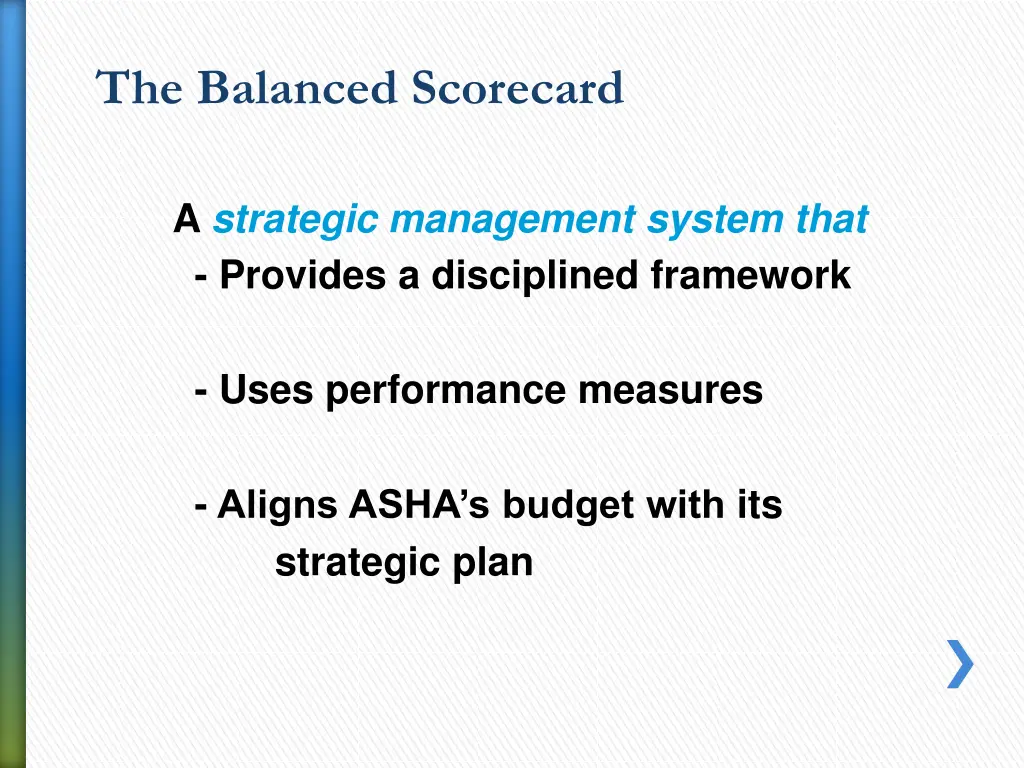 the balanced scorecard