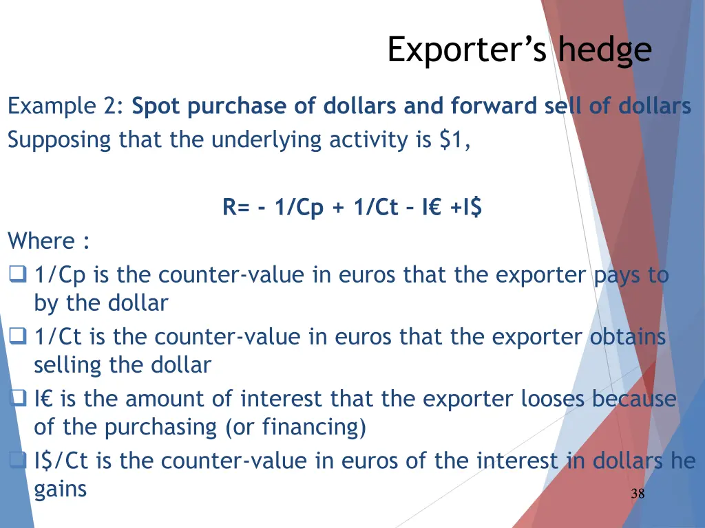 exporter s hedge