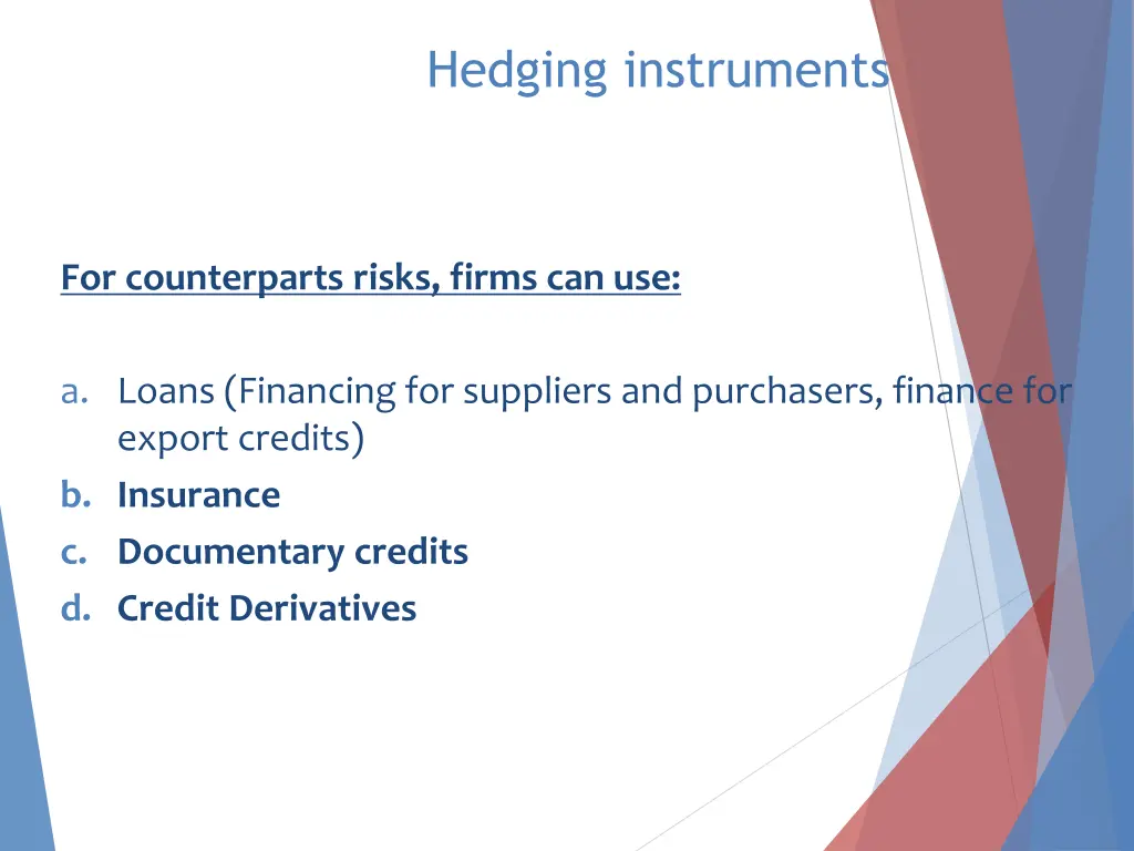 hedging instruments 2