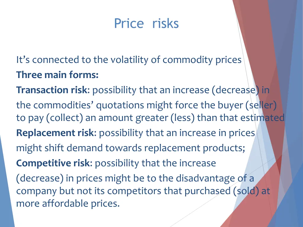 price risks