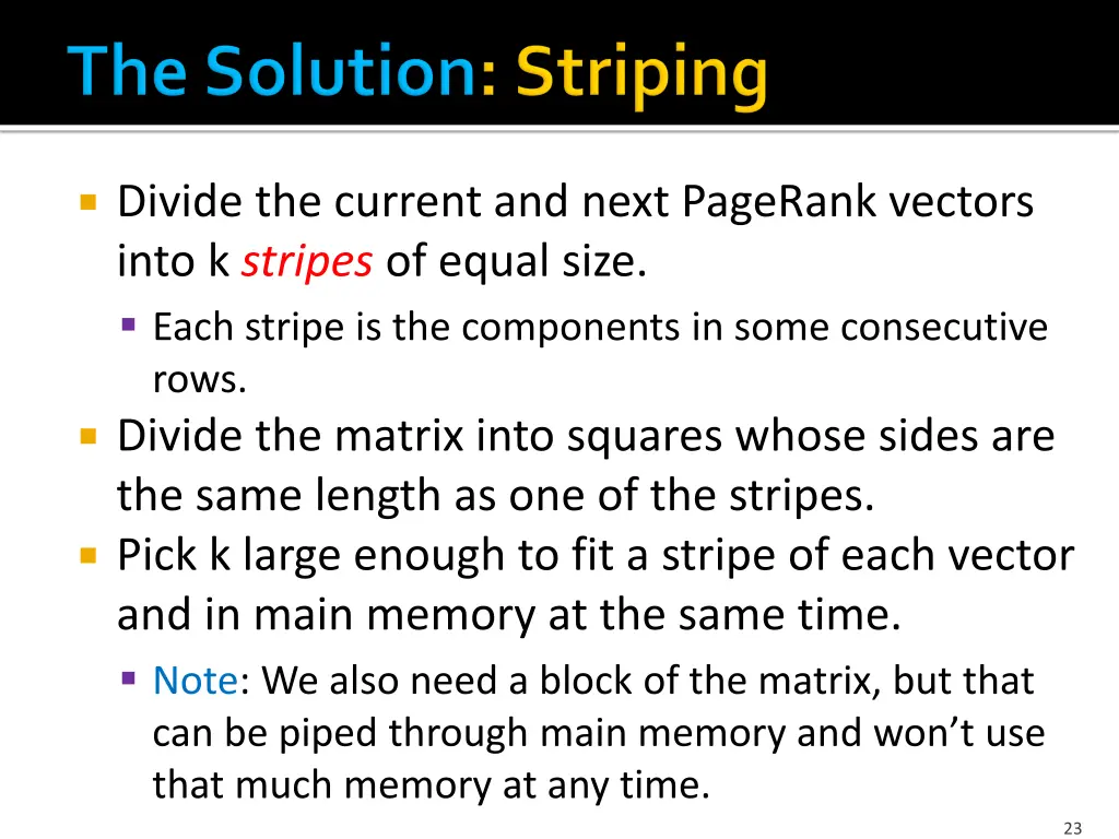 divide the current and next pagerank vectors into