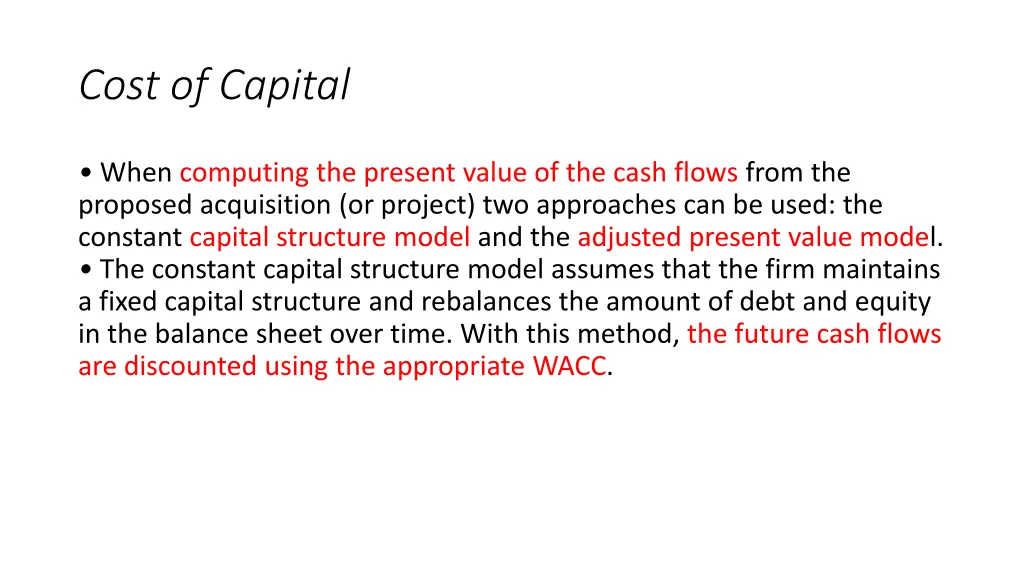 cost of capital 1