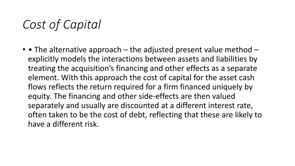 cost of capital 2