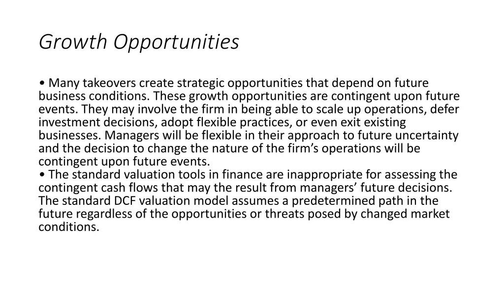growth opportunities