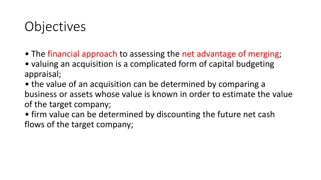 objectives