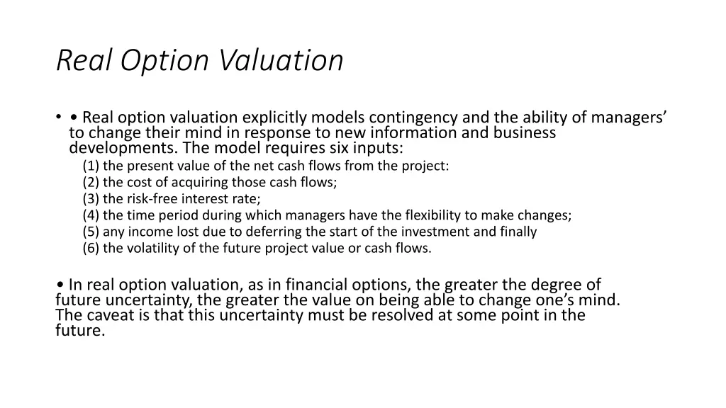 real option valuation 1