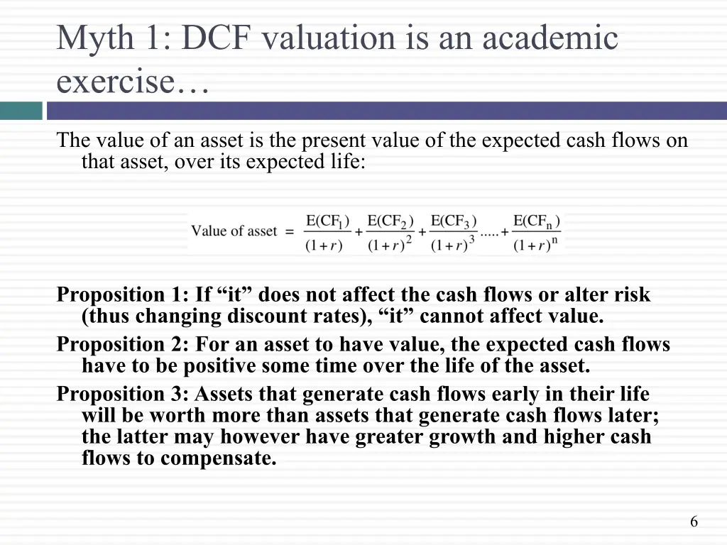 myth 1 dcf valuation is an academic exercise