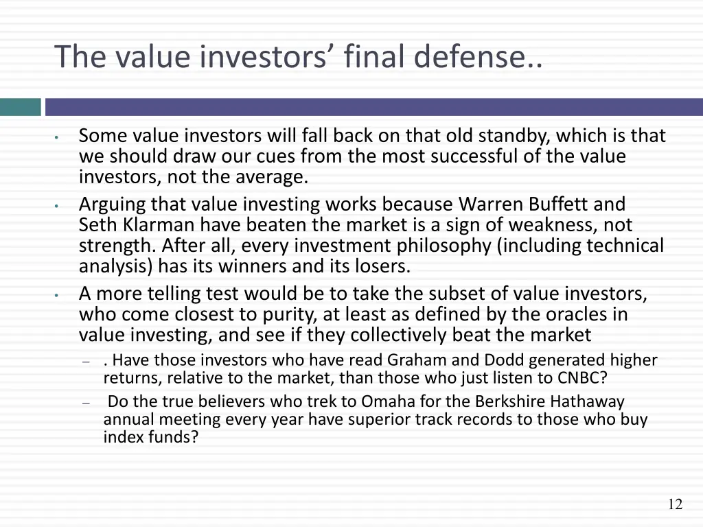 the value investors final defense