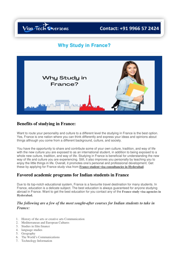 why study in france