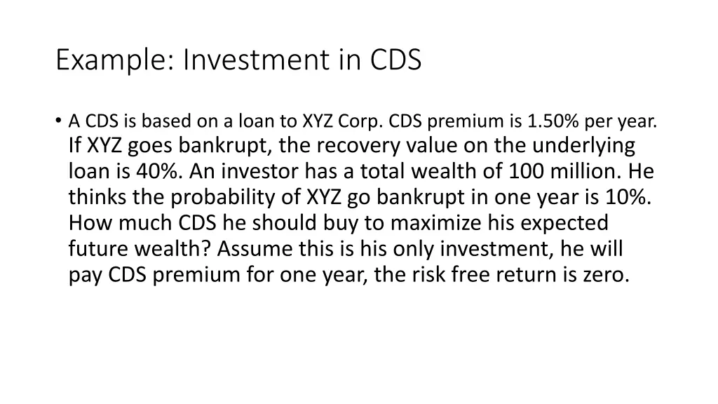 example investment in cds