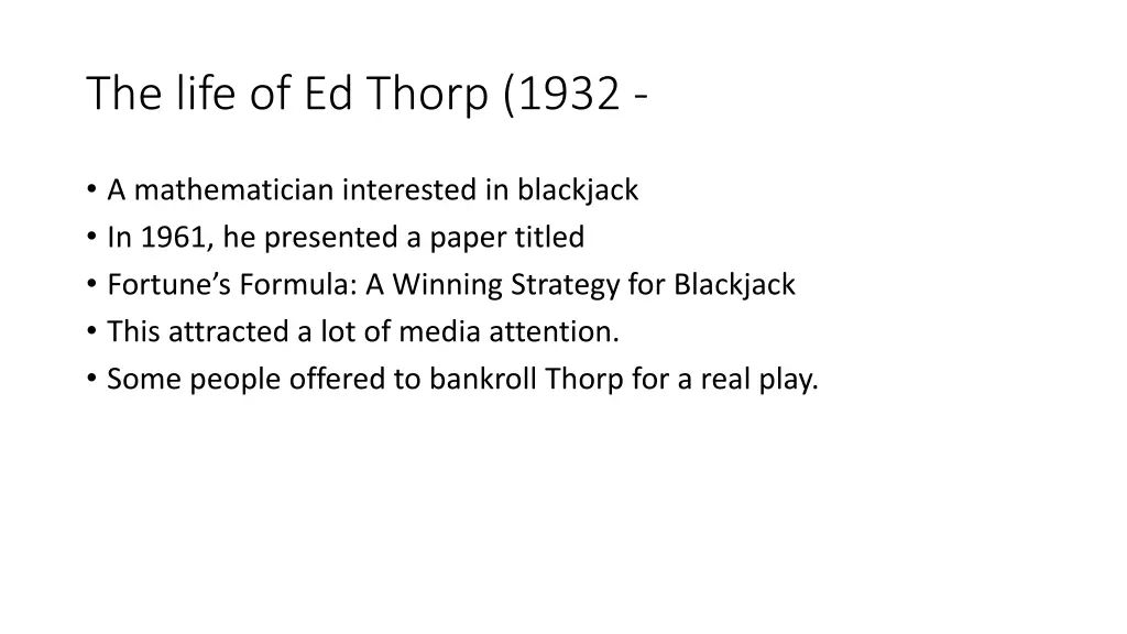 the life of ed thorp 1932