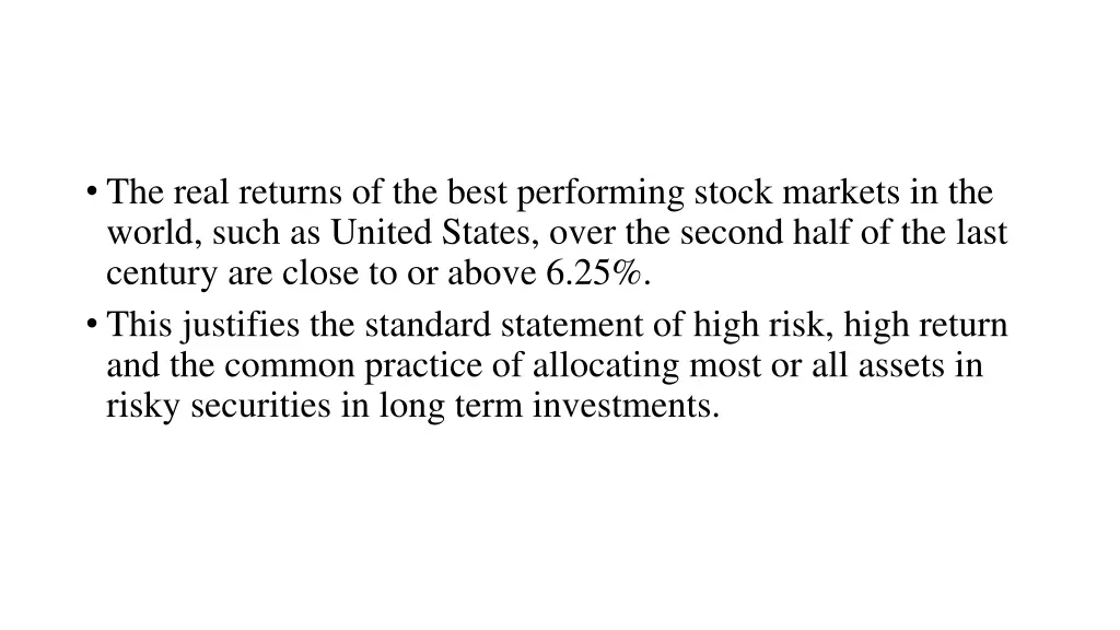 the real returns of the best performing stock