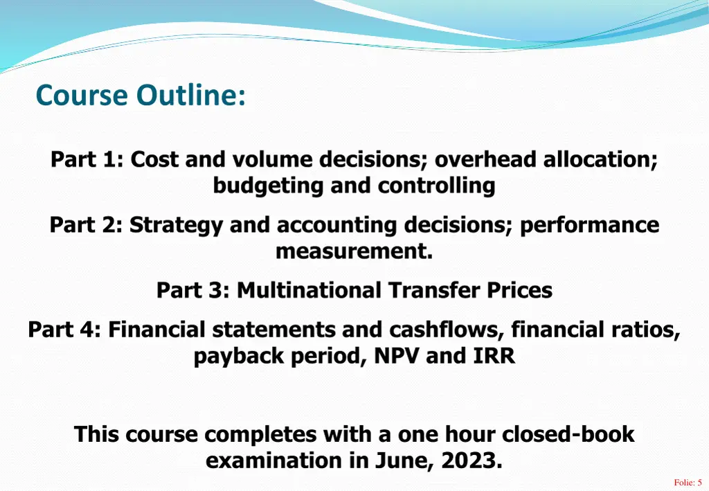 course outline
